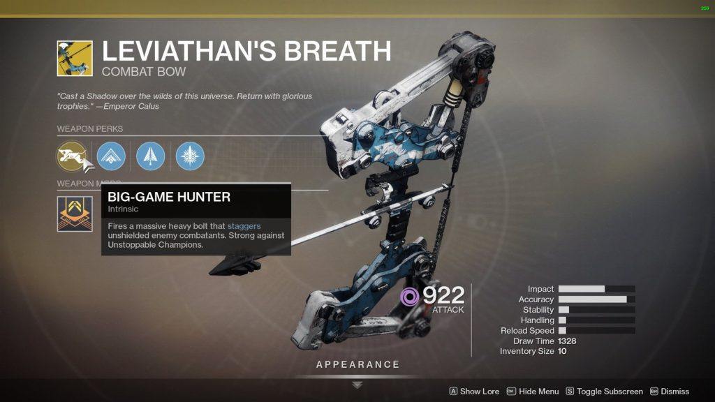 Destiny 2 - как получить лук Дыхание Левиафана