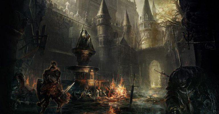 Прохождение Dark Souls 3. Поселение Нежити - путь от большой площади через мост (справа)