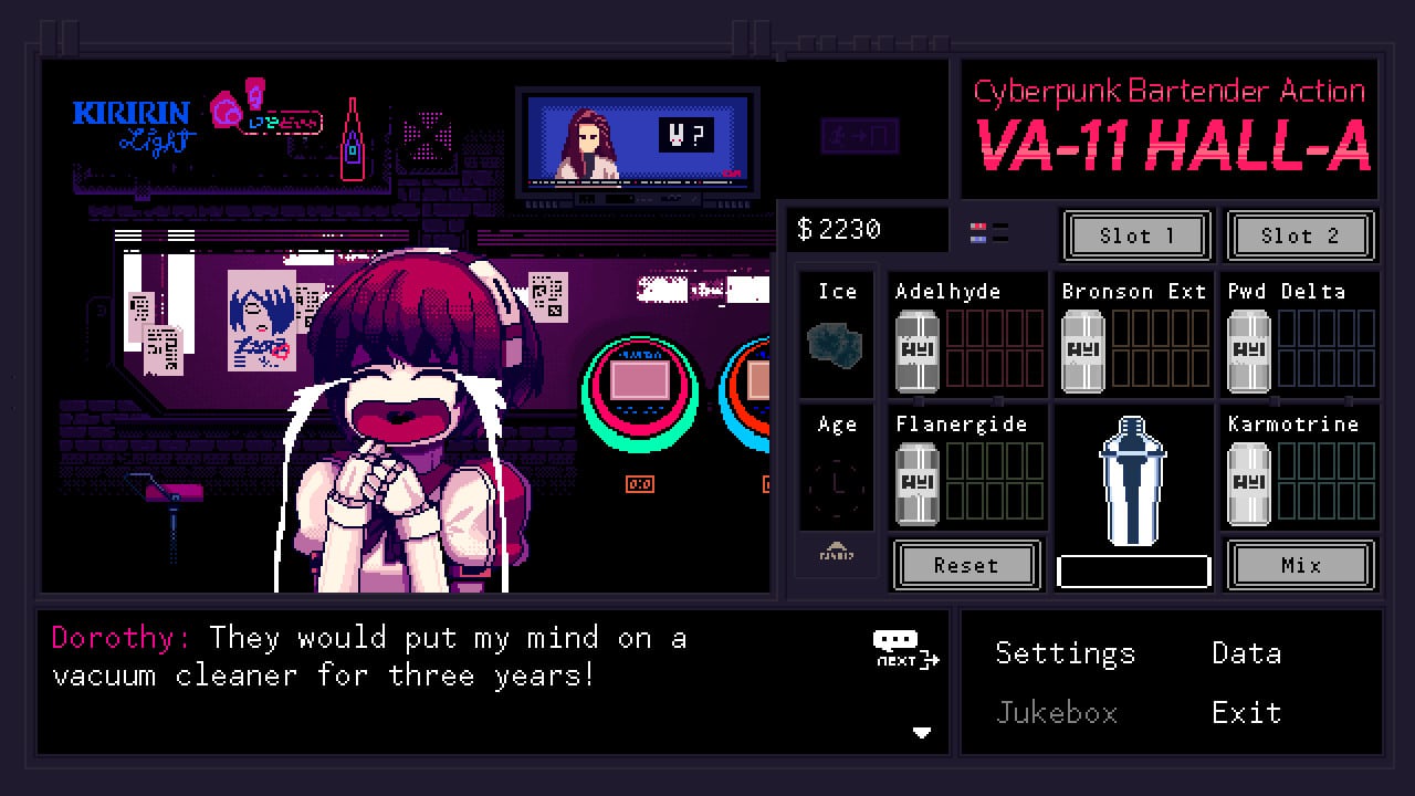 VA-11 Hall-A: Cyberpunk Bartender Action - скриншот 1