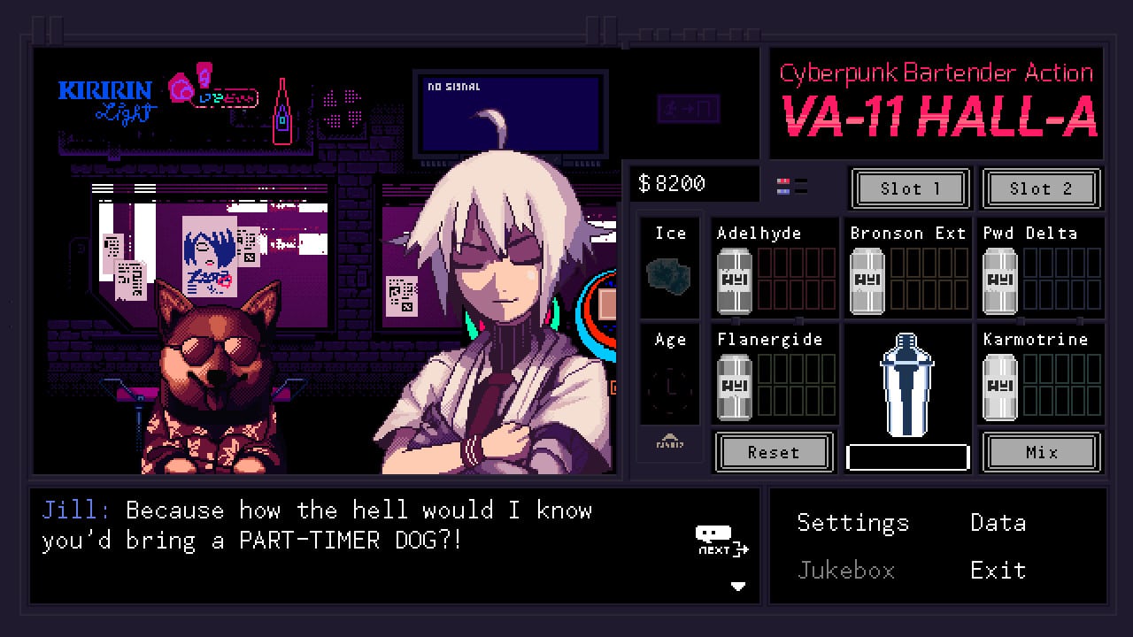 VA-11 Hall-A: Cyberpunk Bartender Action - скриншот 2