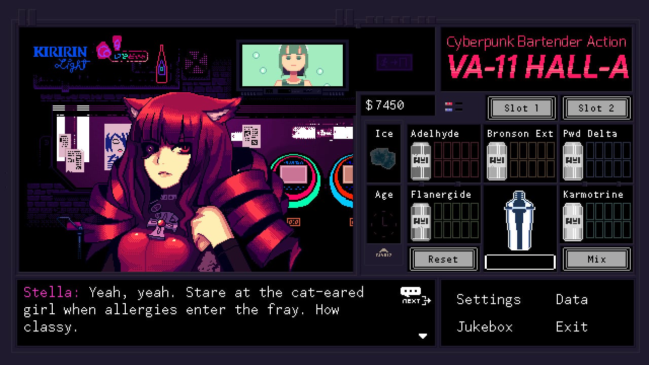 VA-11 Hall-A: Cyberpunk Bartender Action - скриншот 3